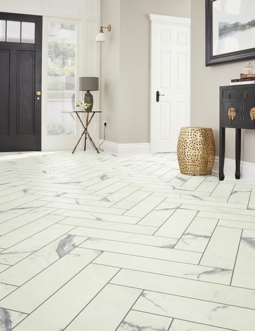 Entry Foyer Luxury Vinyl Tile Herringbone LVT -  Floorco of Rochester in Rochester, MN